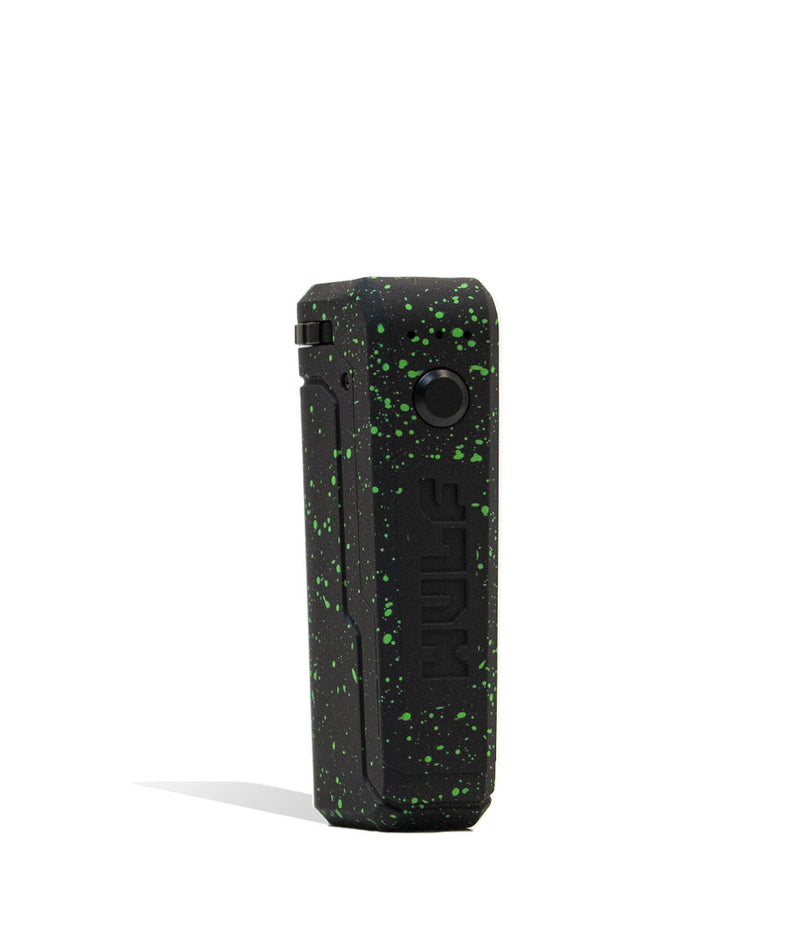 Black Green Spatter Wulf Mods UNI Max Concentrate Kit Vaporizer Front View on White Background