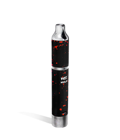 Black Red Spatter Wulf Mods Evolve Plus Concentrate Vaporizer Back View on White Background