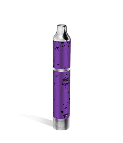 Purple Black Spatter Wulf Mods Evolve Plus Concentrate Vaporizer Back View on White Background