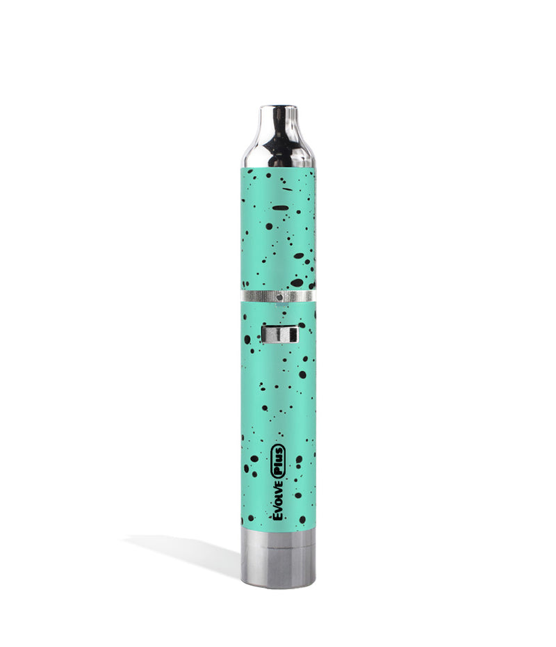 Teal Black Spatter Wulf Mods Evolve Plus Concentrate Vaporizer Front View on White Background