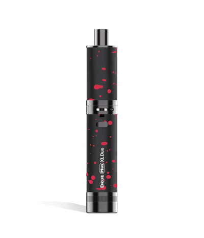 Black Red Spatter Wulf Mods Evolve Plus XL Duo 2-in-1 Kit Dry Herb Front View on White Background