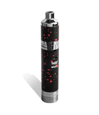Black Red Spatter Wulf Mods Evolve Plus XL Concentrate Vaporizer Back View on White Background