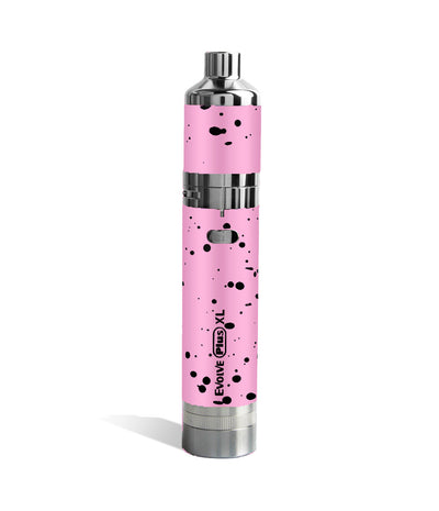 Pink Black Spatter Wulf Mods Evolve Plus XL Concentrate Vaporizer Front View on White Background