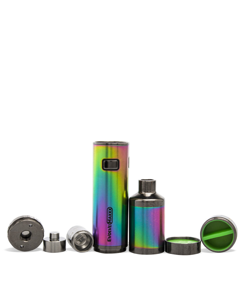 Full Color Wulf Mods Evolve Maxxx 3 in 1 Kit Wax Pen Apart View on White Background