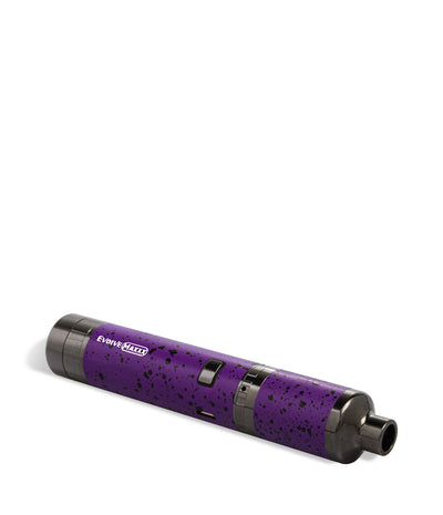 Purple Black Spatter Wulf Mods Evolve Maxxx 3 in 1 Kit Wax Pen Down View on White Background