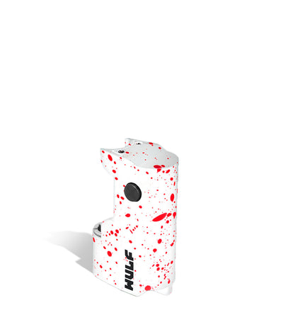 White Red Spatter Wulf Mods Micro Plus Cartridge Vaporizer Above View on White Background