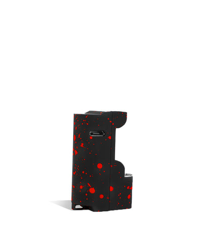 Black Red Spatter Wulf Mods Micro Plus Cartridge Vaporizer Back View on White Background