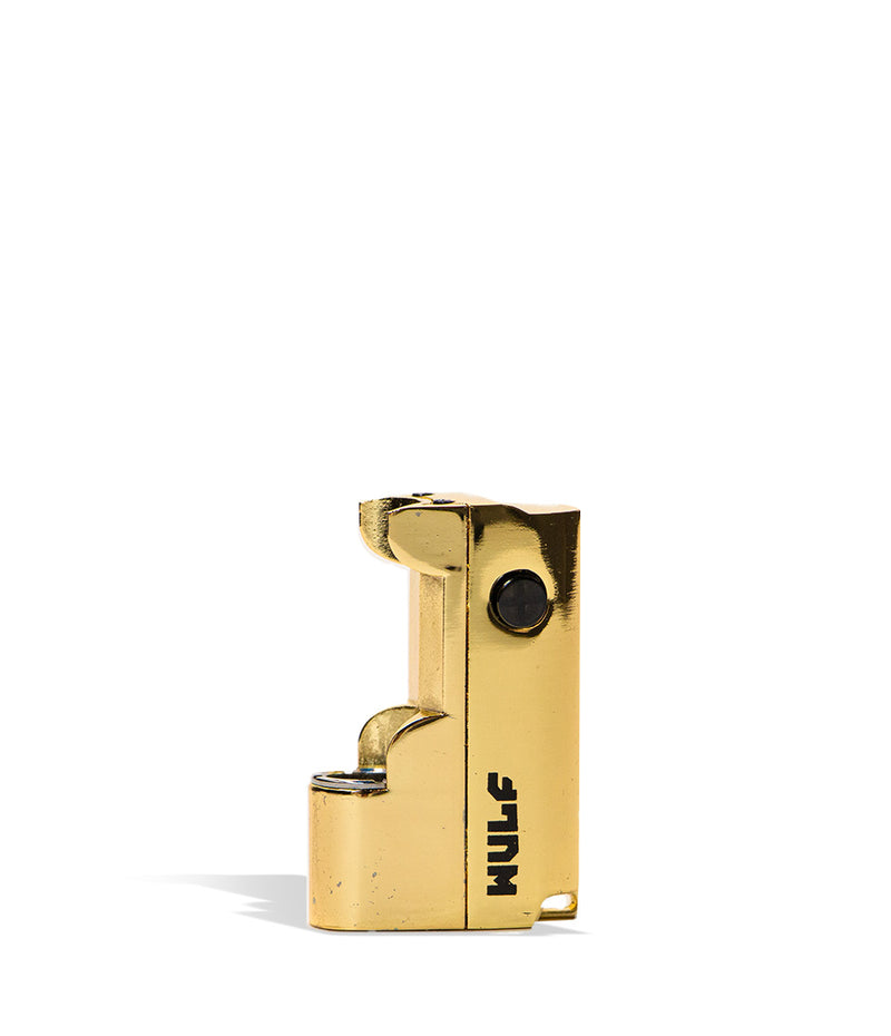 Gold Wulf Mods Micro Plus Cartridge Vaporizer Front View on White Background