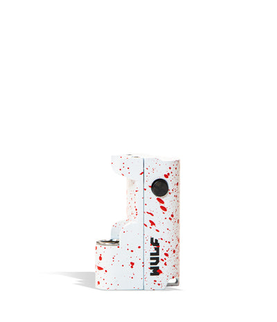 White Red Spatter Wulf Mods Micro Plus Cartridge Vaporizer Front View on White Background