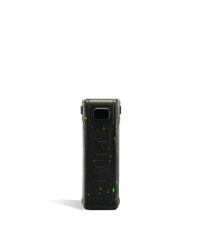 Black Green Spatter Wulf Mods UNI S Face View Adjustable Cartridge Vaporizer on White Background
