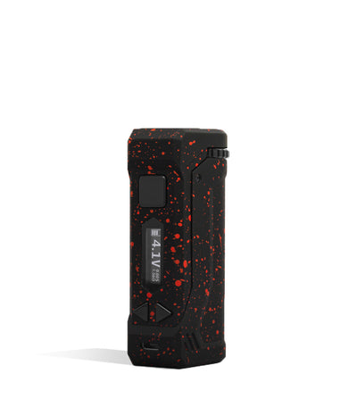 Black Red Spatter Wulf Mods UNI Pro Adjustable Cartridge Vaporizer Front 2 View on White Background