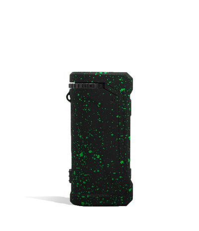 Black Green Spatter Wulf Mods UNI Pro Adjustable Cartridge Vaporizer Side View on White Background