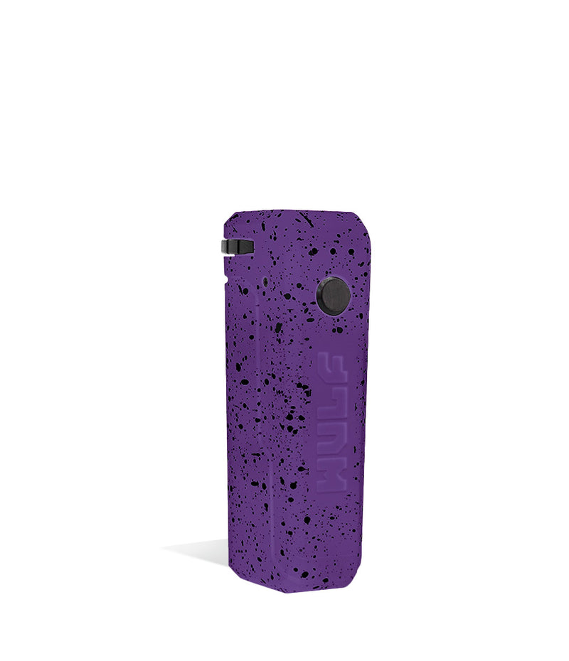 Purple Black Spatter Wulf Mods UNI Adjustable Cartridge Vaporizer Side View on White Background